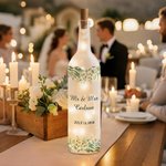 Gepersonaliseerde Eucalyptus Tekst & Datum LED Nachtlampje Frosted Fles Lamp Valentijnsdag Verjaardag Huwelijkscadeau voor pasgetrouwden koppels