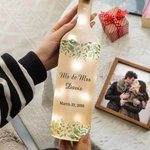 Gepersonaliseerde Eucalyptus Tekst & Datum LED Nachtlampje Frosted Fles Lamp Valentijnsdag Verjaardag Huwelijkscadeau voor pasgetrouwden koppels