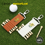Personlig Marsupilami PU-läder Golf Tee Holder Bag Tag med namn och 5 st bambu tees Sportgåva för golfspelare | Callie × Marsupilami®