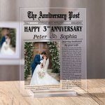 Personalisierte Der Jahrestag Post Foto Acryl Plaque mit Namen und Datum Home Decor Hochzeit Valentinstag Geschenk für Paar
