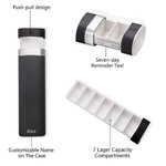 Personalized Name Weekly Pill Organizer 7-Day Food Grade Pill Box Large Compartment Travel Outdoor Essential Gift for Family
