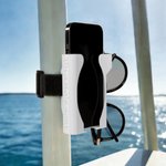 Spersonalizowany uchwyt na telefon z nadrukiem 3D do pionowych drążków z regulacją w dwóch kierunkach i imieniem Prezent urodzinowy dla miłośników łodzi