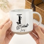 Gepersonaliseerde Floral Initial Name 12 oz Keramische Mok met Biscuit Base Dagelijks gebruik Kantoor Verjaardagscadeau voor familie Vrienden Collega's