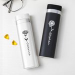 Pilulier Personnalisé avec Nom et Fleur de Naissance Porte-Pilule Hebdomadaire 7 Compartiments pour Vitamines Huiles de Poisson