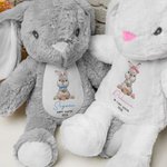 Personalisierte My First Easter Egg Basket Plüsch Hase Spielzeug mit Namen und Jahr Ostern Geburtstag Geschenk für Kinder