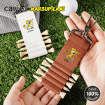 Personlig Marsupilami PU-läder Golf Tee Holder Bag Tag med namn och 5 st bambu tees Sportgåva för golfspelare | Callie × Marsupilami®