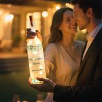 Gepersonaliseerde Eucalyptus Tekst & Datum LED Nachtlampje Frosted Fles Lamp Valentijnsdag Verjaardag Huwelijkscadeau voor pasgetrouwden koppels