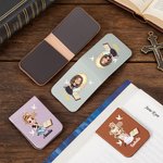 Personalised Cross Bible Book Cartoon Prayer Character PU Leather Magnetic Bookmark Clip with Name Birthday Gift for Bookworms