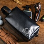 Personlig golfballdesign PU skinn Toalettveske i lær med tekst Reisetilbehør Bursdag Golf Club Gave til golfelsker Ektemann