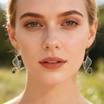 Pendientes personalizados de Mariposa Transparente Flor Seca Piedra de Nacimiento Joyería delicada Cumpleaños Aniversario San Valentín Regalo para Mujeres Amantes de la Naturaleza