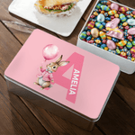 Personalisierte Multicolor niedlichen Ostern Kaninchen Initial Keks Zinn Aufbewahrungsbox mit Namen Ostern Party Geschenk für Jungen Mädchen