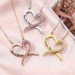Personalized Convertible Infinity Love Birthstone Sterling Silver Necklace with Engraved Names Birthday Valentine's Day Anniversary Gift for Women