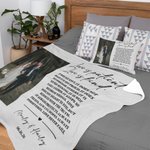 Personalized Love is Patient Kind Photo Soft Throw Blanket with Name and Date Valentine's Day Anniversary Wedding Gift for Couple