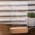 Personligt ringbyte LED-nattljus med träbas Bröllop Alla hjärtans dag-present för par