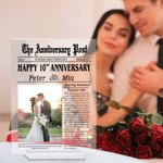 Personalisierte Der Jahrestag Post Foto Acryl Plaque mit Namen und Datum Home Decor Hochzeit Valentinstag Geschenk für Paar