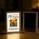 Gepersonaliseerde LED Spiegelnachtlampje Fotolijst met Bijnaam en Datum Herinneringsgeschenk en Troostgeschenk bij Verlies van een Dierbare