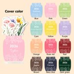 Personalized Watercolor Birth Flower 2026 Desk Calendar with Text and Acrylic Base Home Decor Birthday Gift for Family Friends