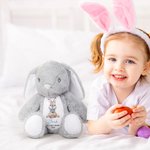 Personalisierte My First Easter Egg Basket Plüsch Hase Spielzeug mit Namen und Jahr Ostern Geburtstag Geschenk für Kinder