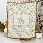 Suave manta personalizada con nombre e inicial, diseño floral retro Decoración del hogar Día de la Madre Regalo de cumpleaños para mujer Mamá Familia