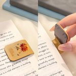 Segnalibro magnetico personalizzato in PU con nome, fiore e pietra di nascita, stile vintage - Regalo per amanti dei libri