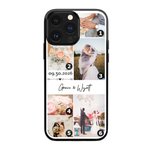 Personalisierte 6 Fotos Collage iPhone Fall mit Namen und Datum Valentinstag Jahrestag Geschenk für Paar