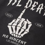 Personalisierte bis zum Tod Skelett Hand weiche passende T-Shirt Sweatshirt mit Text und Jahrestag Valentinstag Geschenk für frisch verheiratetes Paar