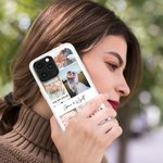 Personalisierte 6 Fotos Collage iPhone Fall mit Namen und Datum Valentinstag Jahrestag Geschenk für Paar