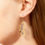 Pendientes personalizados de Mariposa Transparente Flor Seca Piedra de Nacimiento Joyería delicada Cumpleaños Aniversario San Valentín Regalo para Mujeres Amantes de la Naturaleza