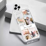 Personalisierte 6 Fotos Collage iPhone Fall mit Namen und Datum Valentinstag Jahrestag Geschenk für Paar