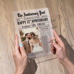 Personalisierte Der Jahrestag Post Foto Acryl Plaque mit Namen und Datum Home Decor Hochzeit Valentinstag Geschenk für Paar