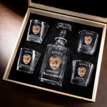 Personalisierte Foto Whiskey Dekanter mit Namen Vatertag Geburtstag Geschenk für Männer Whiskey-Liebhaber