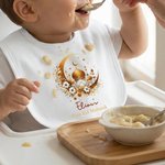 Personalizado Media Luna Mezquita Patrón 100% Algodón Suave Baby Bodysuit Romper Babero Set con Nombre Primer Eid Mubarak Regalo para Recién Nacidos Bebés