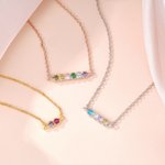 Personalized Peas Pod 2-6 Birthstones Necklace Bracelet Dainty Family Jewellery Birthday Mother's Day Gift for Mother Grandmother