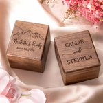 Personalised Triple Flip Wood Ring Box for Proposal/Engagement/Wedding Ceremony