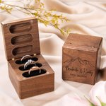 Personalised Triple Flip Wood Ring Box for Proposal/Engagement/Wedding Ceremony