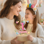 Personalizzato Cartoon personaggio coniglio sette colori iniziali LED luce notturna con nome e base in legno camera Decor Pasqua Party Favor regalo per i bambini
