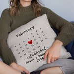 Gepersonaliseerde huwelijksdatum kussenhoes met naam van het paar Valentijnsdag verjaardagscadeau voor echtpaar