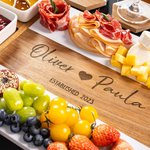 Planche à découper 11 pièces en marbre d'acacia avec bol et cuillère Cadeau de pendaison de crémaillère pour la famille