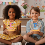 Personalizzato Cartoon personaggio coniglio sette colori iniziali LED luce notturna con nome e base in legno camera Decor Pasqua Party Favor regalo per i bambini