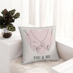 Personalisierte Sie & Me Holding Hands Line Art Kissen werfen Kissenabdeckung Valentinstag Jahrestag Geschenk für Ehepaar