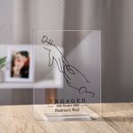 Henkilökohtainen Wearing Ring Line Art Akryyli Plaque Home Decoration Ystävänpäivä kihlautuminen lahja pariskunnalle