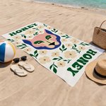 Personlig Flerfärgad Abstrakt Blommigt Djur Överdimensionerad Snabbtorkande Strandhandduk med Namn Strandfest Födelsedagspresent för familj Vänner