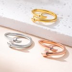 Personalized Hug Arm Sterling Silver Ring with Initial Dainty Jewellery Mother's Day Anniversary Gift for Couples