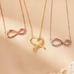 Personligt infinity love birthstone halsband i sterling silver med namngravyr födelsedag alla hjärtans dag jubileumspresent till kvinnor