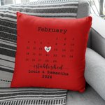 Gepersonaliseerde huwelijksdatum kussenhoes met naam van het paar Valentijnsdag verjaardagscadeau voor echtpaar