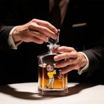 Personalisierte Golf Cartoon Charakter Whiskey Dekanter Gläser mit eingraviertem Namen Vatertag Geburtstag Geschenk für Golfspieler Whiskey-Liebhaber