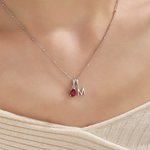 Personalizada 3D Burbuja Inicial Collar con Lágrima Birthstone Dainty Jewelry Birthday Valentine's Day Anniversary Gift for Women