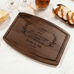 Spersonalizowana deska do krojenia New Home Charcuterie z tytułem roku i rowkiem na sok Prezent na parapetówkę dla pary i rodziny