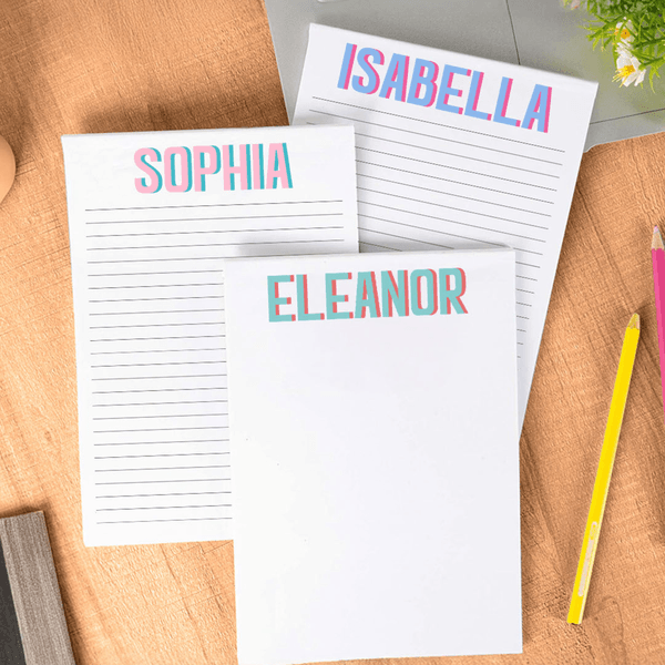 Blocco note personalizzato multicolore con monogramma ombra e 40/80 pagine Regalo di ringraziamento per studenti e colleghi