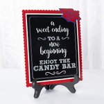 Personalised School Colours Snack Dessert Buffet Labels Set of 16 with Sweets Bar Table Sign and Bucket Graduation Party Decoration Favors
